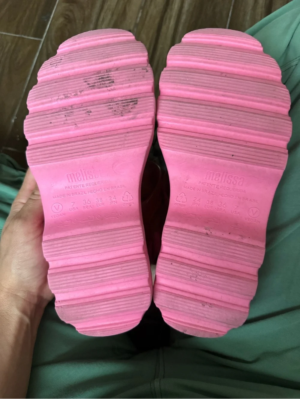 Melissa Hot Pink Chunky Jelly Platform Sandal size 7